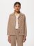 Veste vichy marron et blanche en coton bio - maj overshirt gingham oak