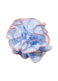 Maxi chouchou en matière upcyclée | vichy bleu/ orange