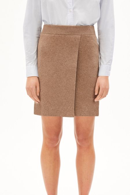 Jupe en laine bio | marron "endarlaa - cinnamon dust melange"