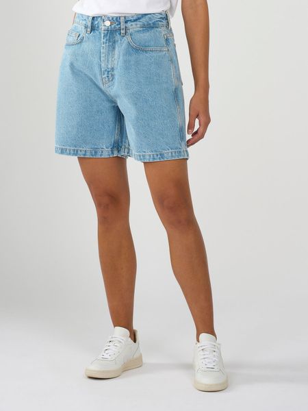 Short en jean délavé en coton recyclé - reborn shorts bleached stonewash