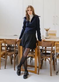 Pull en laine | bleu "navy tanit knitted sweater"