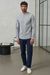 Chemise col officier en coton bio | rayée bleue "nathan eco oxford striped navy" - About Companions - 3