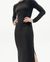 Robe longue moulante en laine côtelée | noir "black trash gina dress" - Thinking Mu