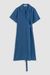 Robe portefeuille en lin | bleu "thyra dark blue" - Kings of Indigo