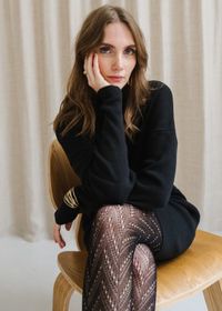 Collants en matières recyclées | noir "ina pointelle tights"