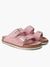 Sandales roses en cuir certifié - hawaii velour pink - Genuins