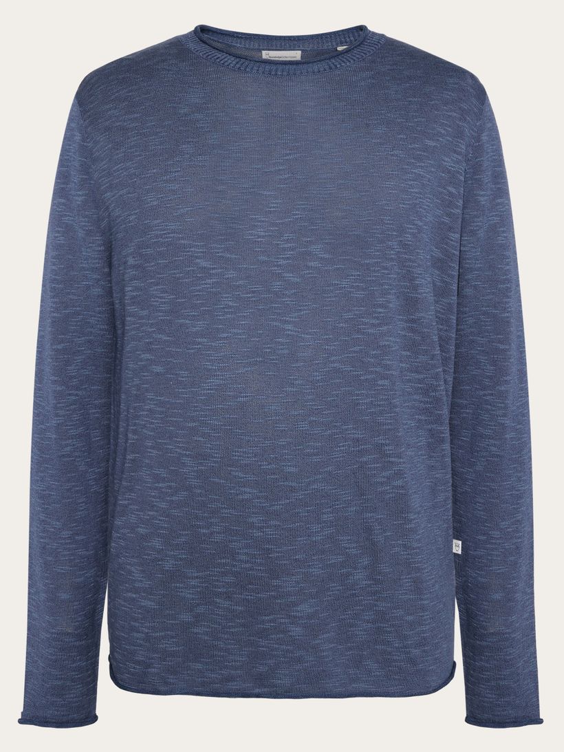 Pull en tencel® (procédé lyocell) | bleu "crew neck knit tencel - vintage indigo" - Knowledge Cotton Apparel