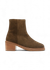 Bottines en cuir certifié | suède kaki "véronique"