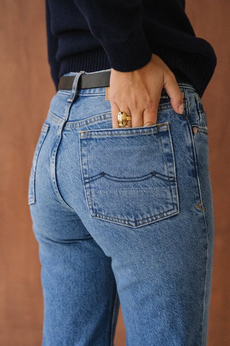 Jean évasé en coton recyclé | bleu "jane - rechange mid worn" - Kings of Indigo