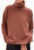 Pull col roulé vieux rose en laine bio et recyclée - rayaa copper glow melange