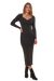 Robe longue en maille de coton bio | noir "rubie black"