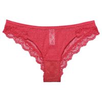 Culotte rouge en dentelle recyclée - fabienne