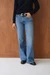 Jean évasé en coton recyclé | bleu "jane - rechange mid worn" - Kings of Indigo