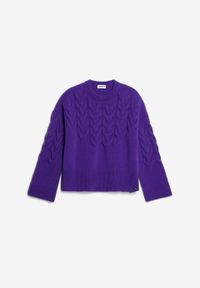 Pull maille en laine bio et recyclée | violet "brunaa cable - indigo lilac"