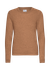 Pull en laine mérinos recyclée | camel "women light merino wool crew - sahara camel"