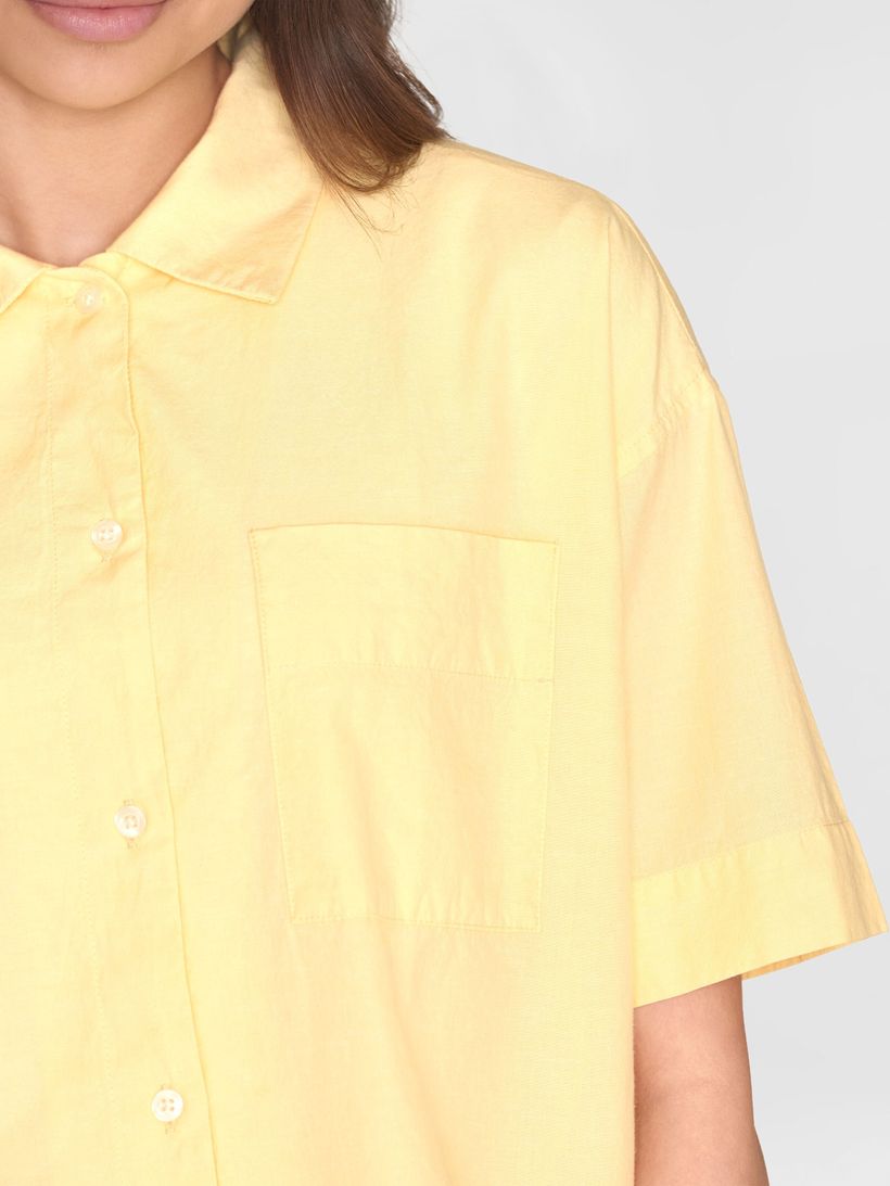 Chemisier en coton bio | jaune "pyjama short sleeved shirt impala" - Knowledge Cotton Apparel
