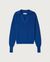 Pull col v marine en coton bio - sara knit sweatshirt navy