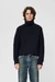 Pull col roulé en laine bio | marine "august chunky rollneck knit navy" - Nudie Jeans