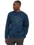 Sweat marine en matières recyclées - clean climb hex sweatshirt tidepool blue