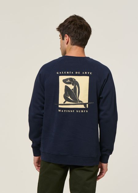 Sweat en coton bio | bleu "matisse - navy" - Bask in the Sun