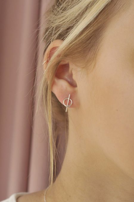 Boucles d'oreilles en argent recyclé - intersected circle