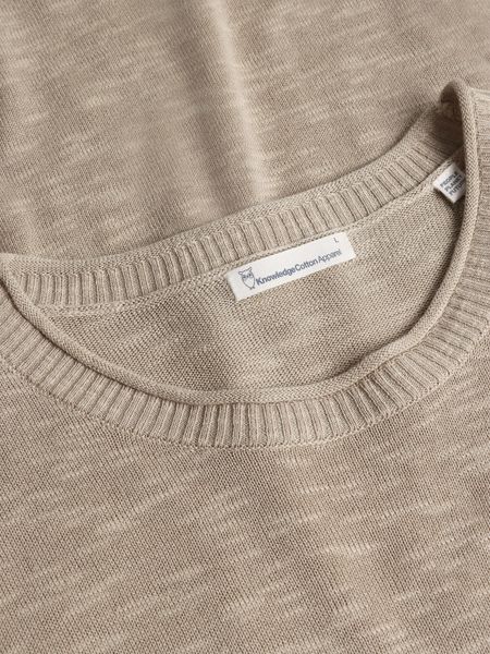 Pull en tencel® (procédé lyocell) | gris "crew neck knit tencel™ - ocs - 1228 light feather gray" - Knowledge Cotton Apparel