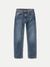 Jean droit bleu en coton bio - straight sally indigo autumn - Nudie Jeans