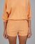 Short éponge orange en coton bio - jersey short orangine