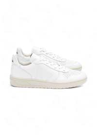 Baskets basses en cuir certifié | blanc "v-10 leather extra white"