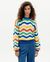 Pull tricoté en coton recyclé | motifs multicolores "multicolor jo knitted sweater" - Thinking Mu