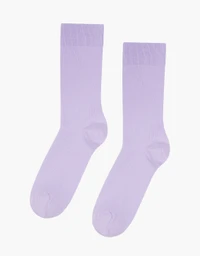 Chaussettes hautes lilas en coton bio - soft lavender