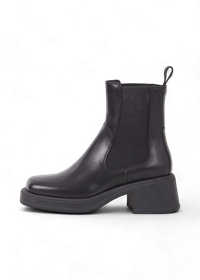 Bottines chelsea en cuir certifié | noir "dorah black"