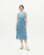 Robe midi à motifs en ecovero | bleu "small butterfly amapola dress" - Thinking Mu