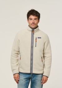 Veste polaire en matière recyclée | écru "retro pile jkt - plcn"