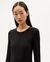 Robe en mélange coton bio, laine et fibres recyclés | noir "black gina dress - black" - Thinking Mu