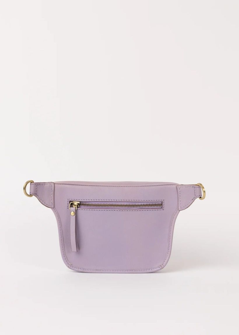 Sac banane en cuir | mauve "beck's bum bag - pale mauve leather" - O My Bag