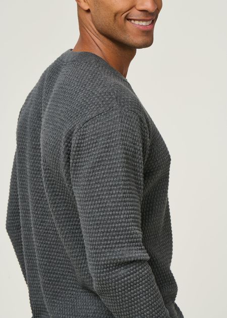 Pull en coton bio | gris "vagn dark grey melange" - Knowledge Cotton Apparel
