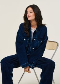 Veste velours côtelé en coton bio | bleu "paasithe indigo cord - indigofera"