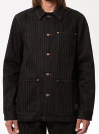 Veste de travail brut rayé en coton bio - barney hickory jacket