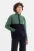 Sweat bicolore col zippé en coton bio - divided half zip sweatshirt-black/deep green