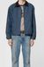 Veste en coton bio | denim bleu "blake zip jacket canvas - blue"