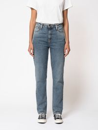 Jean droit bleu clair en coton recylé - lofty lo light stone