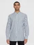 Chemise en coton bio | rayée bleue et blanche "loose striped slub shirt blue stripe" - Knowledge Cotton Apparel