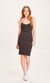 Robe moulante noire à bretelles fines en coton bio - canna black jet
