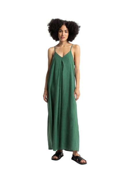 Robe longue en lin | vert "aubrey - bistro green"