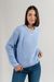 Pull maille bleu ciel en coton bio, laine bio et recyclée - naaruko seafoam