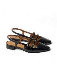 Sandales en cuir certifié | noir "soli - cuir plissé noir"