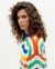 Pull tricoté en coton recyclé | motifs multicolores "multicolor jo knitted sweater" - Thinking Mu