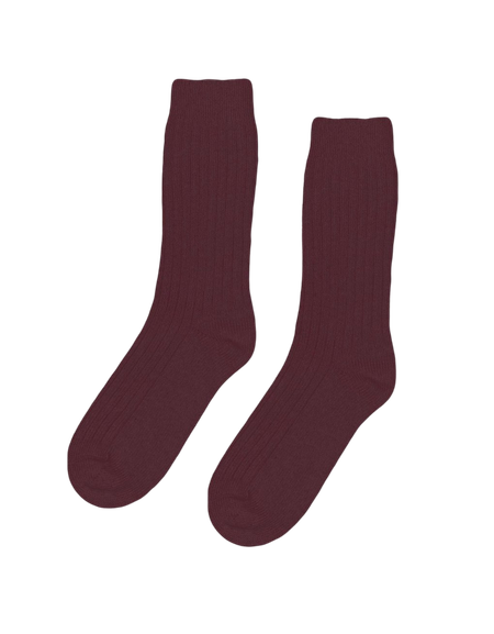 Chaussettes en laine mérinos recyclée | bordeaux "oxblood red"