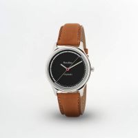 Montre originale cadran bleu bracelet camel